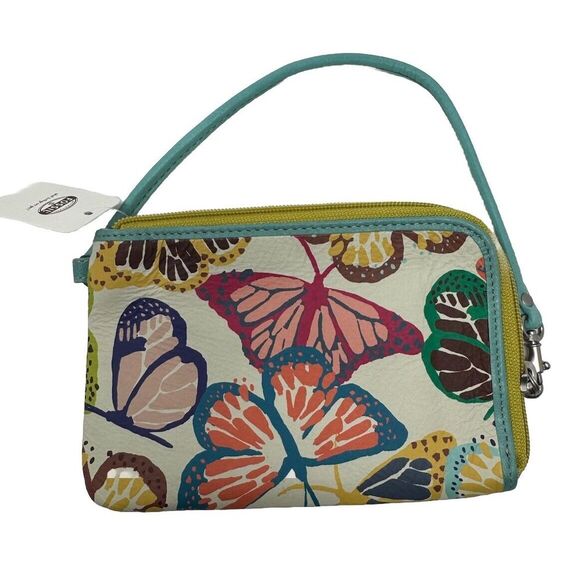 Vintage Fossil Women's Weekender Wristlet With Butterflies Brand New With Tags - Picture 2 of 9